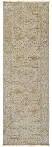 Surya Antique Area Rug, 2&#39;6&quot; x 8&#39;, Green, Neutral - The Finished Room