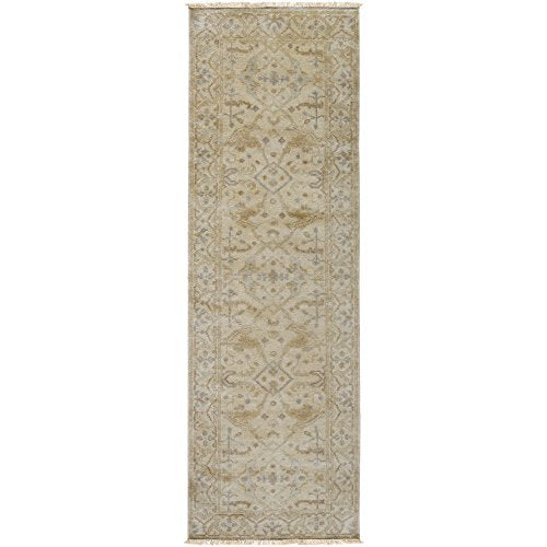Surya Antique Area Rug, 2&#39;6&quot; x 8&#39;, Green, Neutral - The Finished Room