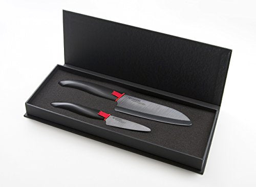 Kyocera Revolution Series Paring and Santoku Knife Set, Black Blade - The Finished Room