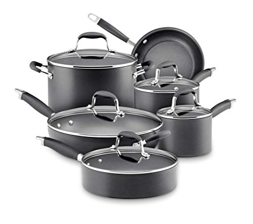 Anolon Advanced Hard Anodized Nonstick Cookware Pots and Pans Set, 11 Piece, Graphite - The Finished Room