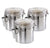 Oggi 3-Piece Mini Stainless Steel Canister Set with Clear Arylic Lid and Locking Clamp - The Finished Room