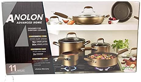 Anolon Advanced Home Hard-Anodized Nonstick 11-Piece Cookware Set (Bronze) - The Finished Room
