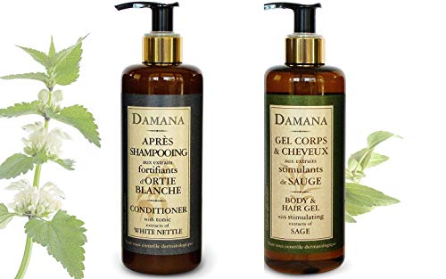 DAMANA Organic Bath Line Shampoo &amp; Conditioner - Set of 2 10.1 Fluid Ounce/300 Ml - The Finished Room