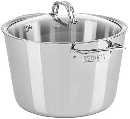 Viking Contemporary 3-Ply Stainless Steel Stockpot with Lid, 8 Quart - The Finished Room