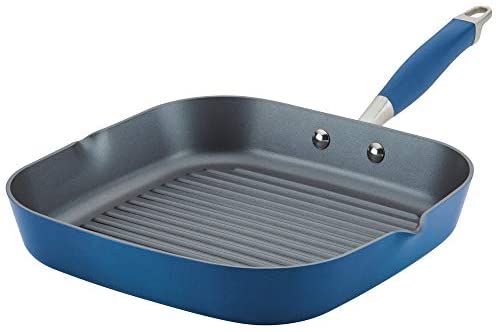 Anolon Advanced Home Hard-Anodized Nonstick Deep Square Grill Pan/Griddle, 11-Inch, Indigo - The Finished Room