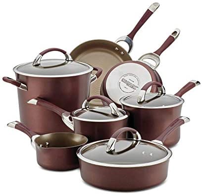 Circulon Symmetry Hard Anodized Nonstick Cookware Pots and Pans Set, 11 Piece, Merlot - The Finished Room