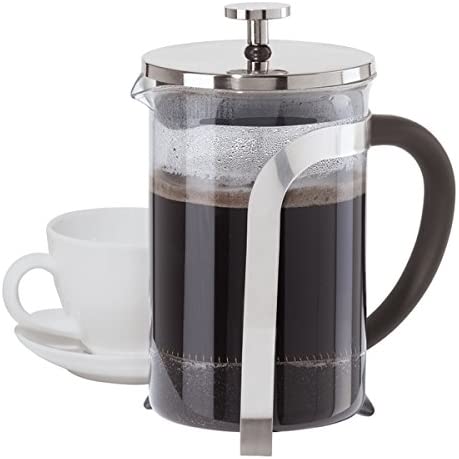 OGGI Borosilicate Glass French Press Coffee Maker (12oz)- 3 Cup Capacity, Coffee Press, Single Serve Coffee Maker, Stainless Steel Lid & Plunger, Make Great Coffee Gifts - The Finished Room