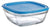 Duralex Made In France Lys Square Bowl with Lid (Set of 6), 3.25 quart, Clear/Blue - The Finished Room
