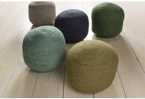 Artistic Weavers 100-Percent Jute Pouf, 20-Inch by 20-Inch by 14-Inch, Teal - The Finished Room