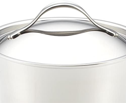 Anolon Nouvelle Stainless Steel Sauce Pan/Saucepan with Lid, 3.5 Quart, Silver - The Finished Room
