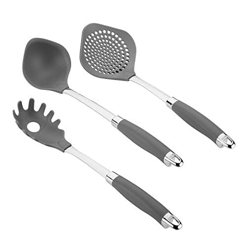 Anolon Gadgets Utensil Kitchen Pasta Cooking Tools Set, 3 Piece, Bronze Brown - The Finished Room