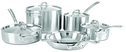 Viking Professional 5-Ply Stainless Steel Cookware Set, 10 Piece - The Finished Room