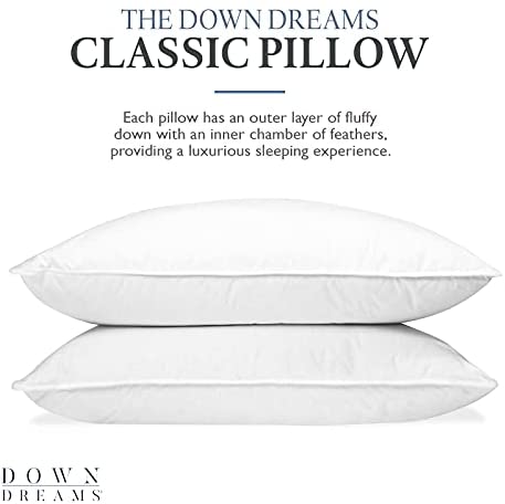 Manchester Mills Down Dreams Classic Pillows - Queen/Medium Support, 2-Pack - The Finished Room