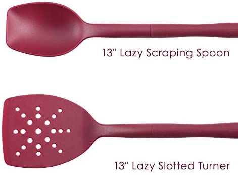 Rachael Ray Tools and Gadgets Flexi Turner and Scraping Spoon Set / Cooking Utensils - 2 Piece, Teal Blue - The Finished Room