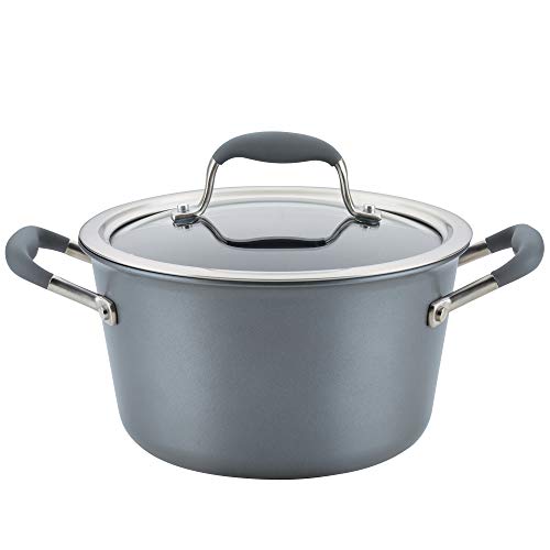 Anolon Advanced Home Hard-Anodized Nonstick Tapered Sauce Pan/Saucepot, 4.5-Quart, Moonstone - The Finished Room