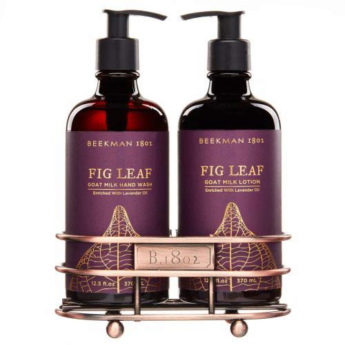 Beekman 1802 Fig Leaf Hand Wash and Lotion Caddy - Set of 2-12.5 Fluid Ounce bottles - The Finished Room