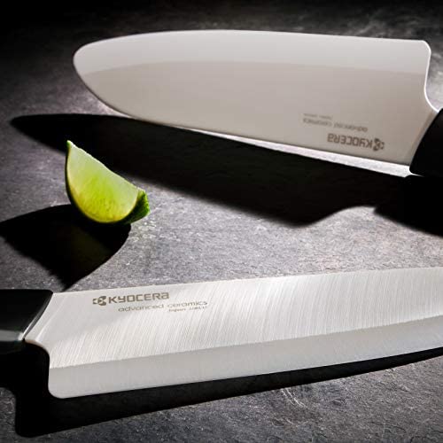 Kyocera Revolution 8&quot; Ceramic Chef&#39;s Knife, 8-inch, Black Handle/White Blade - The Finished Room