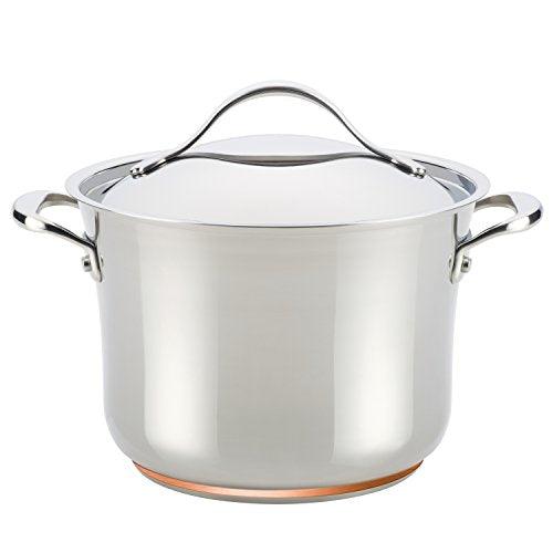 Anolon Nouvelle Stainless Steel Stock Pot/Stockpot with Lid, 6.5 Quart, Silver - The Finished Room