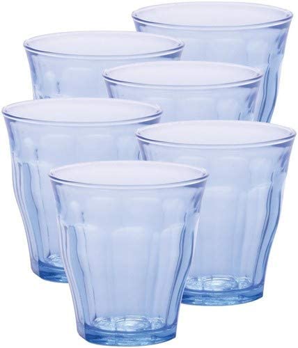 Duralex Made in France Picardie Marine Glass Tumbler Drinking Glasses, 7.75 ounce - Set of 6, Marine Blue - The Finished Room