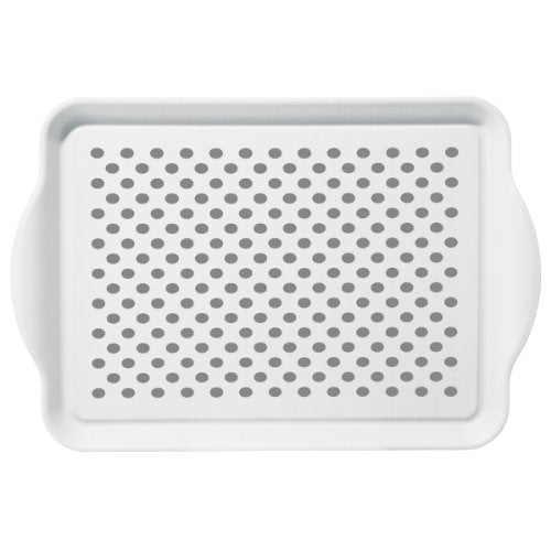Oggi Rectangle Non Skid Rubber Grip Serving Tray, White - The Finished Room