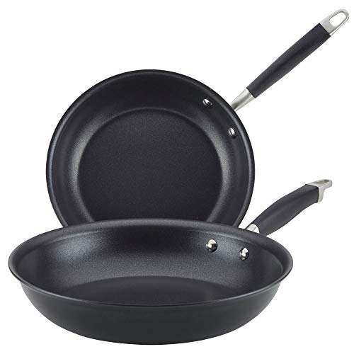 Anolon Advanced Home Hard-Anodized Nonstick 2 Piece Frying Pan Set/Skillet Set, Onyx - The Finished Room
