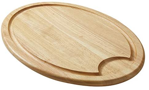 Rachael Ray Pantryware Wooden Cutting Board / Wooden Serving Board, Oval - 14 Inch, Brown - The Finished Room