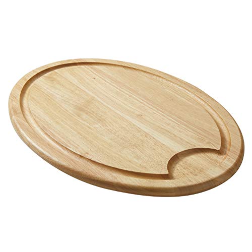 Rachael Ray Pantryware Wooden Cutting Board / Wooden Serving Board, Oval - 14 Inch, Brown - The Finished Room