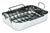 Anolon Triply Clad Stainless Steel Roaster / Roasting Pan with Rack - 17 Inch x 12.5 Inch, Silver - The Finished Room