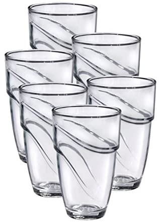 Duralex Set of 6 Wave Tumblers, Clear, 12.63-Oz. - The Finished Room