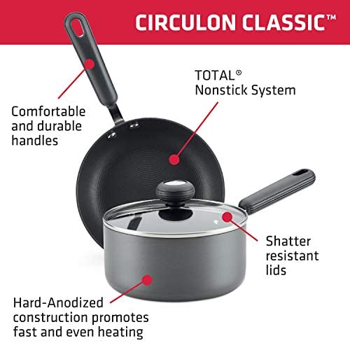 Circulon Classic Hard-Anodized Nonstick 10-Quart Covered Stockpot, Black - The Finished Room