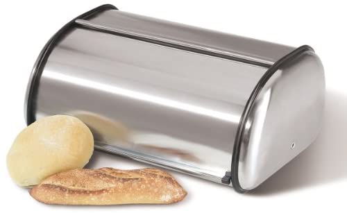 Oggi Stainless Steel Roll Top Bread Box, Silver, 17.50 Inch by 7.50 Inch by 11.50 Inch - The Finished Room