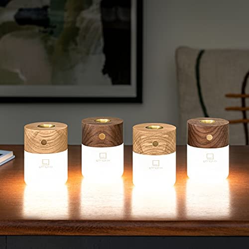 Gingko Smart Diffuser Lamp Approx. 3&quot; x 3&quot; x 4&quot; Led Desk Lamp and Diffuser Walnut - The Finished Room