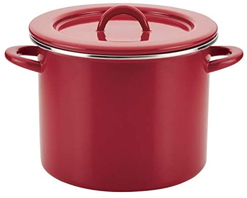 Rachael Ray Create Delicious Stock Pot/Stockpot with Lid - 12 Quart, Red - The Finished Room