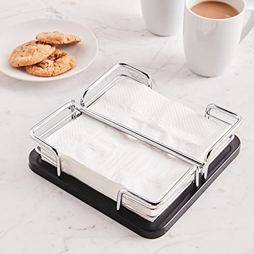Oggi Stainless Steel Lift Bar Napkin Holder with ABS Base - The Finished Room