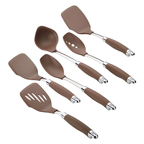 Anolon SureGrip Nonstick Utensil Kitchen Cooking Tools Set, 6 Piece, Gray - The Finished Room