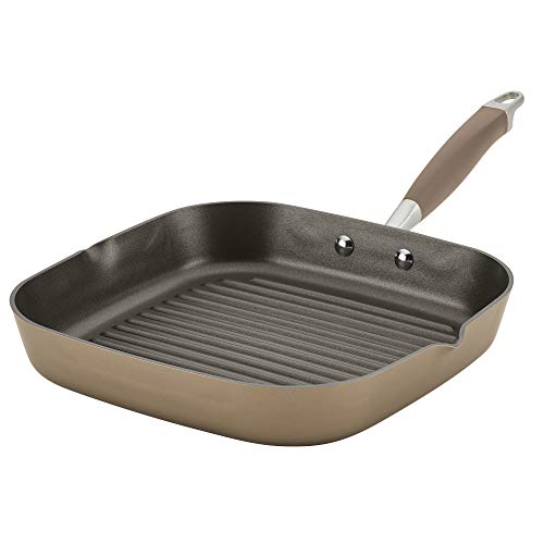 Anolon Advanced Home Hard Anodized Nonstick Deep Square Griddle Pan/Grill, 11 Inch, Bronze - The Finished Room