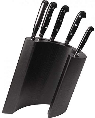 Berkel Echoes Wenge Block + Adhoc 5pc Kitchen Knife Set / Design Knife Block / Knife Block featuring an essential design / Knife block adds a modern touch to the kitchen / Knives Included - T