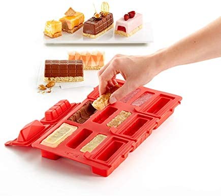 Lekue Rectangular Mini Filled Log Cakes Kit/Buche Square, 6, red - The Finished Room