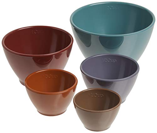 Rachael Ray Cucina Kitchen/Cooking Measuring Cups, Set includes: 1/4-Cup Brown, 1/3-Cup Orange, 1/2-Cup Lavender, 1-Cup Red, 2-Cup Blue, Assorted - The Finished Room