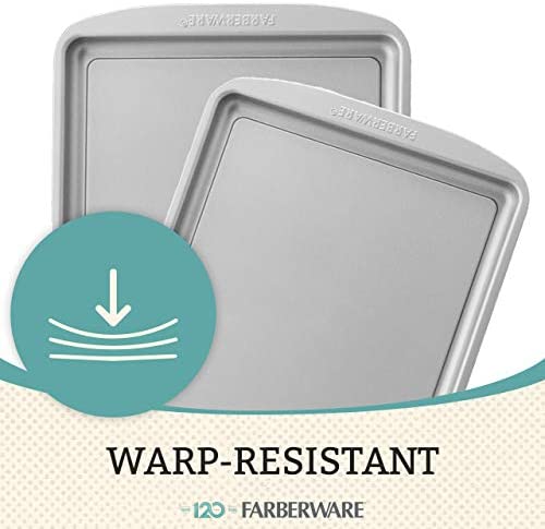 Farberware Bakeware Steel Nonstick Toaster Oven Pan Set, 4-Piece Baking Set, Gray - The Finished Room