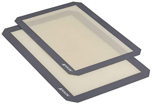 Anolon Advanced Bakeware Silicone Baking Mat Set, 2-Piece, Clear with Gray Border - The Finished Room