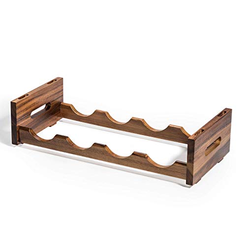 Kalmar Home Acacia Wood Stackable Wine Rack - The Finished Room