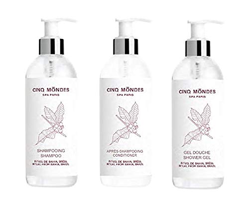 Cinq Mondes Ritual From Bahia Brazil Shampoo, Hair Conditioner & Shower Gel, 3 Bottles - Each is 10.14 Fluid Ounces/300 mL - The Finished Room