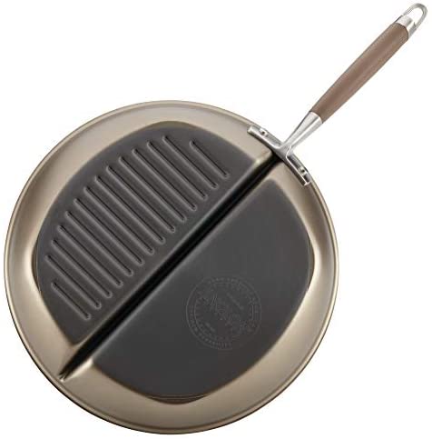 Anolon Advanced Hard Anodized Nonstick Divided Grill/Griddle Pan/Skillet, 12.5 Inch, Umber - The Finished Room