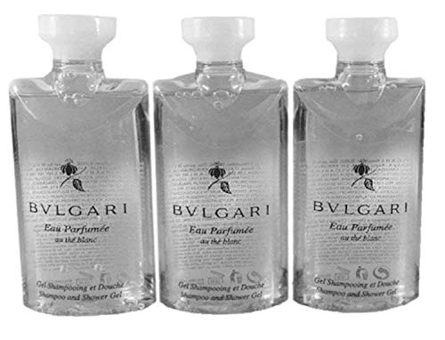 Bvlgari Au The Blanc (White Tea) Shampoo and Shower Gel Travel Size, 2.5 Ounce Bottles - Set of 3 - The Finished Room