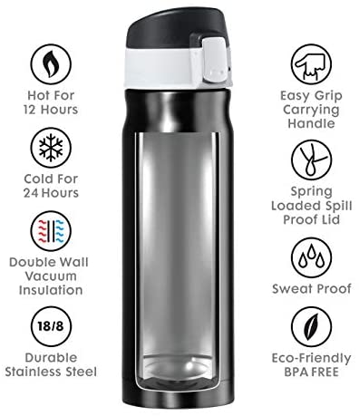 Oggi 8042.0 Stainless Steel Water Bottle, 17-Ounce, Silver - The Finished Room