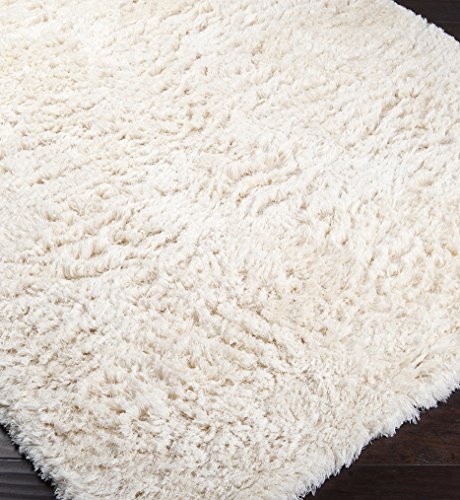 Surya Ashton 8&#39; x 10&#39;6 Hand Woven Wool Shag Rug in Ivory - The Finished Room