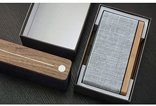 Gingko HiFi Square Bluetooth Speaker Maple Wood Light Grey Fabric - The Finished Room