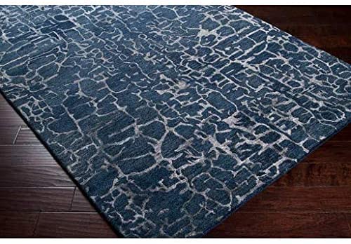 Surya Banshee 2&#39;6 x 8&#39; Hand Tufted Wool Runner Rug in Blue - The Finished Room