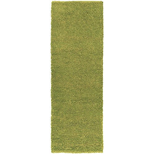 Surya Aros Shag Hand Woven 100% New Zealand Felted Wool Moss 4&#39; x 10&#39; Runner - The Finished Room